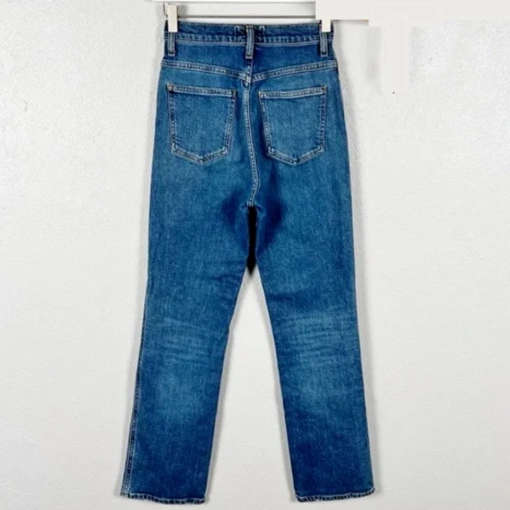 AGOLDE Pinch Waist High Rise Straight Jeans Size 24 Distressed Denim - Picture 3 of 5